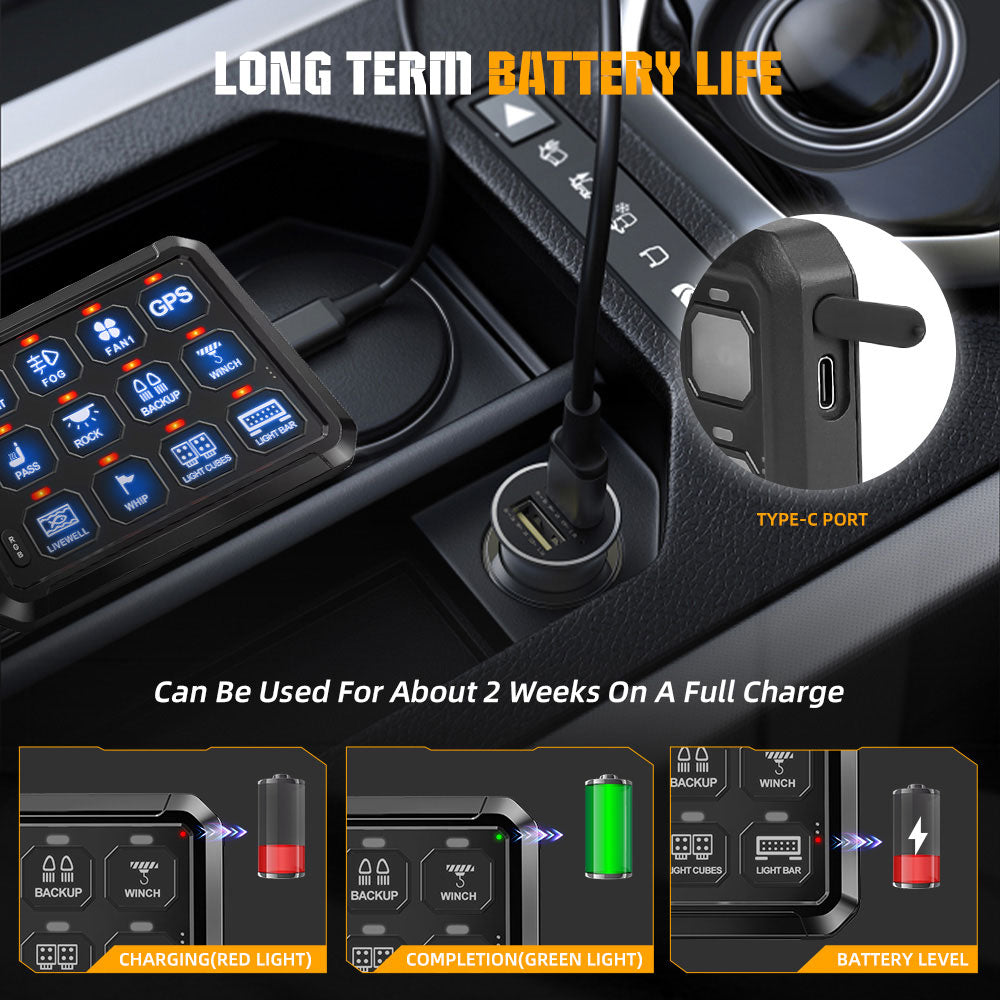 Nouveau système de panneau de commutation RGB sans fil 12 voies avec fil ACC