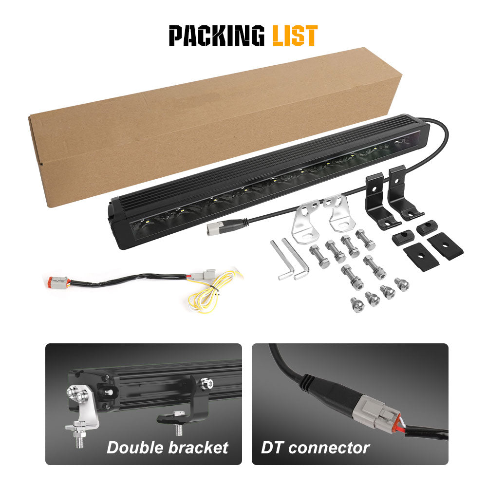 شريط إضاءة صف واحد من سلسلة Polar Bear مقاس 32 بوصة من COLIGHT مع ضوء نهاري باللونين العنبر والأبيض