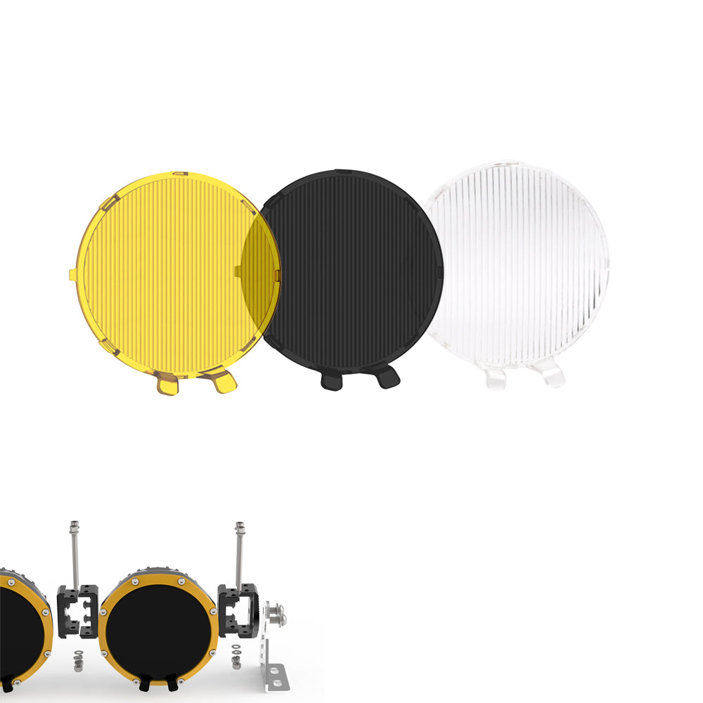 Cubierta Protectora Para COLIGHT Lámpara Redonda LED Serie Striker de 5"-Amarillo/Negro (Juego/2 piezas)