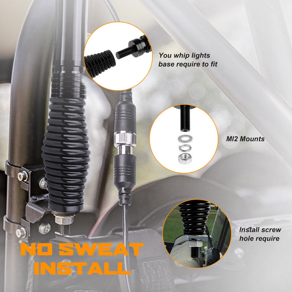 Heavy Duty Spring Mount For the 0.75" Slim Whip Light(Pair/2pcs)