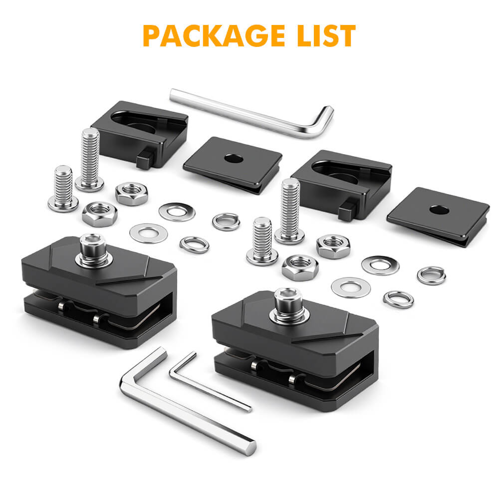 Quick Release Universal Hood Ditch Light Mounting Brackets Package List