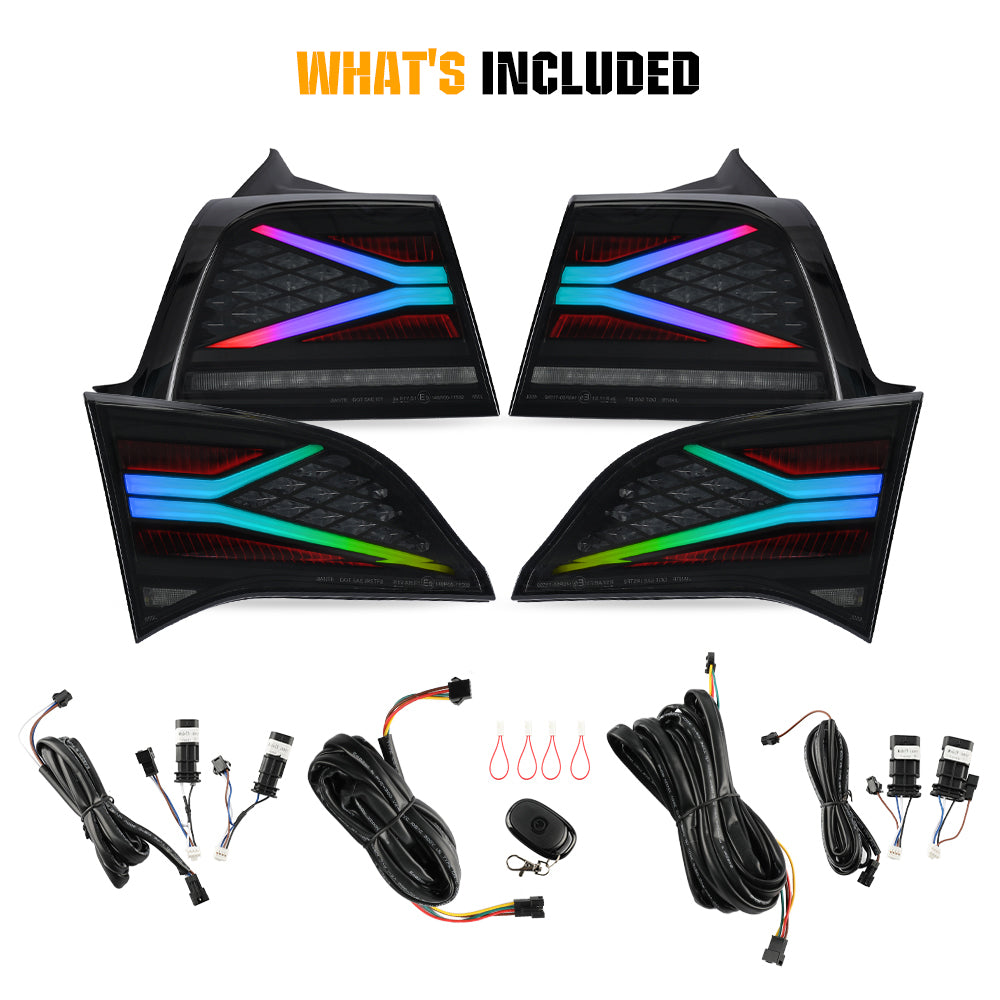 RGB Tail Lights With Brake & Running Light For Tesla Model 3/Y