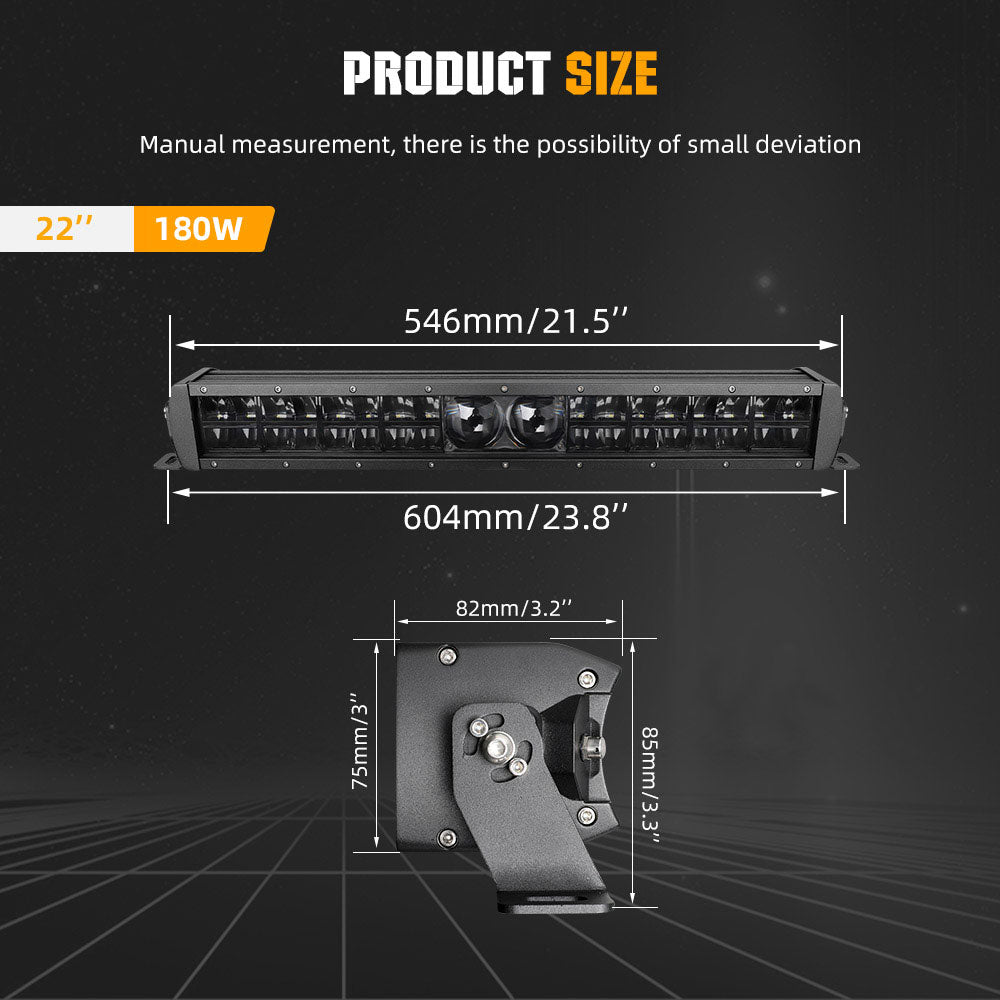 22inch F25 Series Multi Spot-projector Laser Module Dual Row LED Light Bar