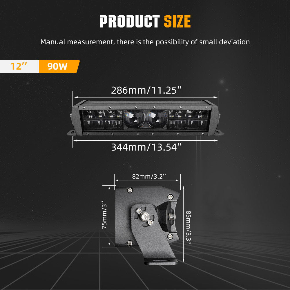 12inch F25 Series Multi Spot-projector Laser Module Dual Row LED Light Bar