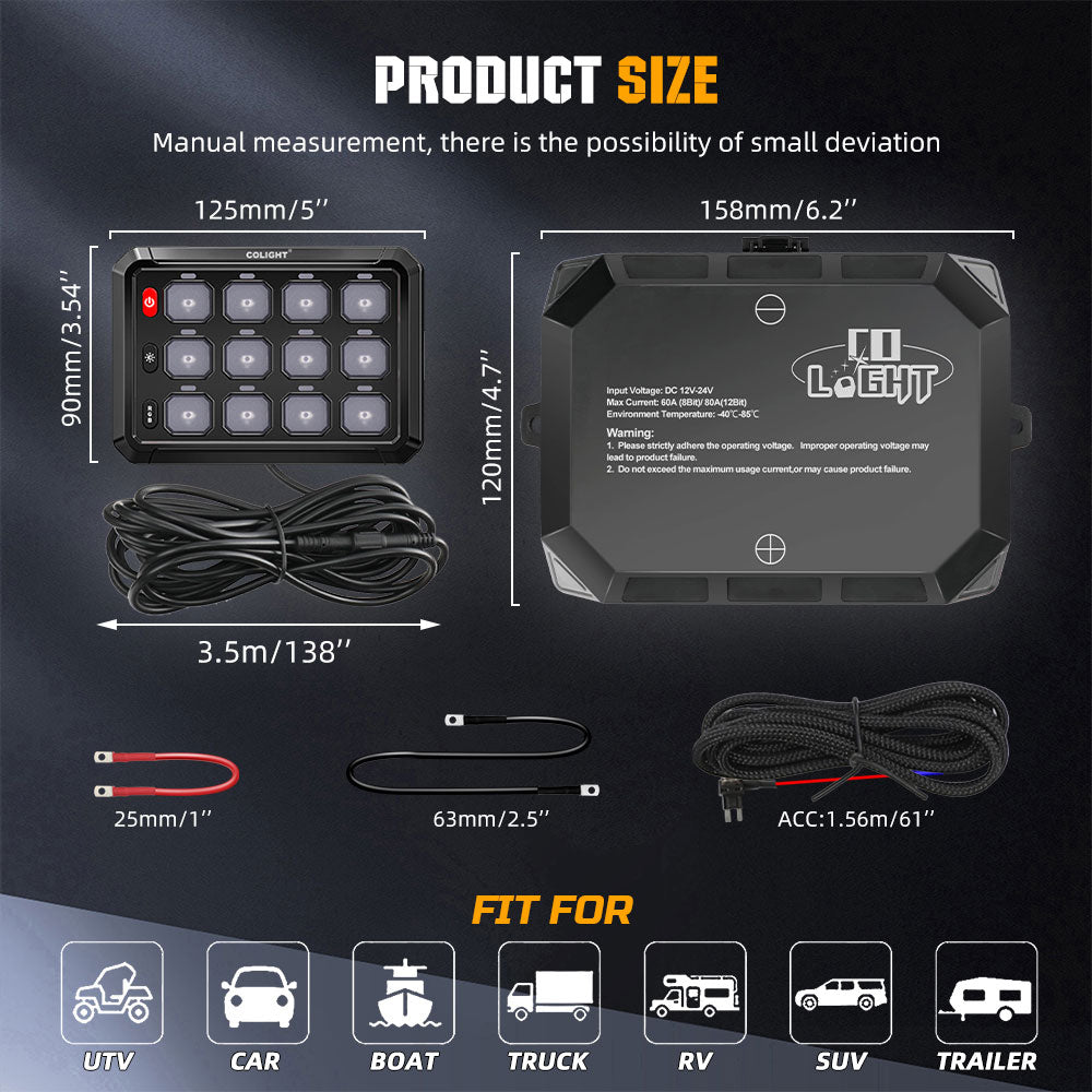 Nouveau système de panneau de commutation RGB 12 voies avec fil ACC