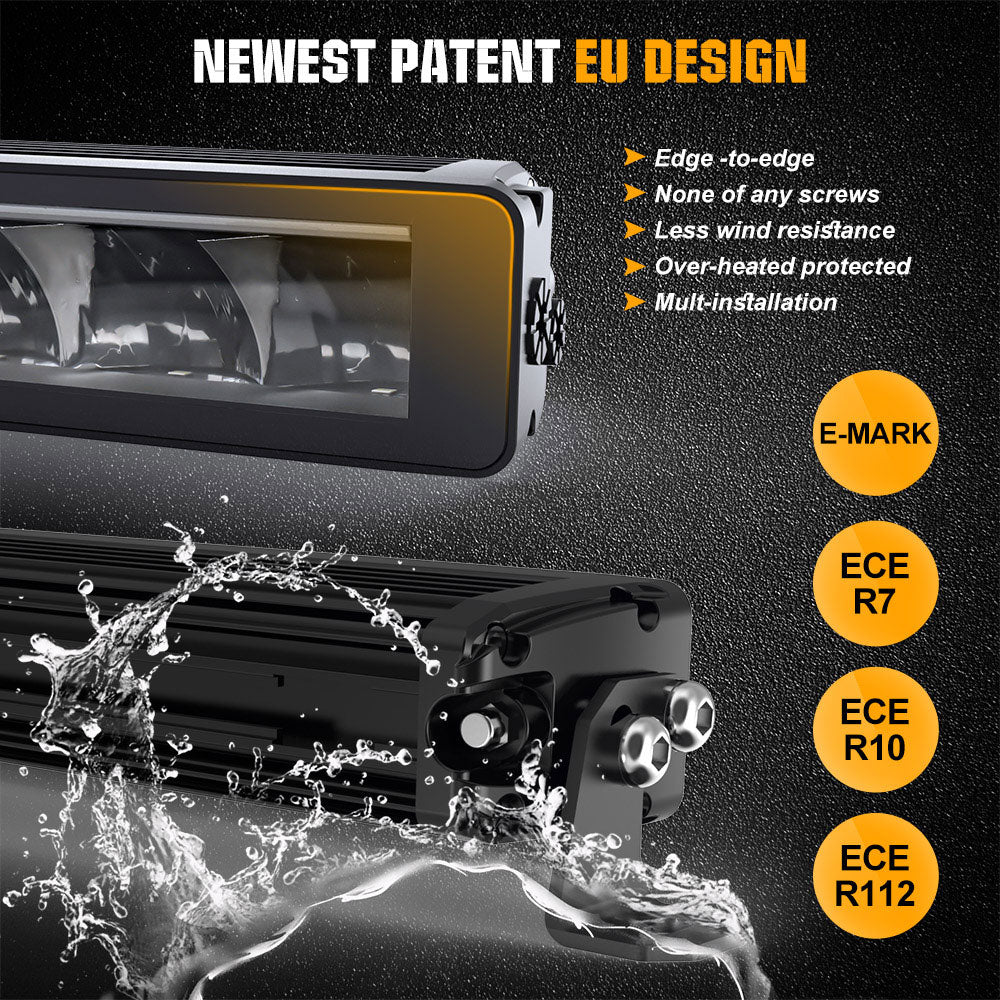 COLIGHT 20inch Polar Bear Series Single Row Light Bar With Amber&White DRL