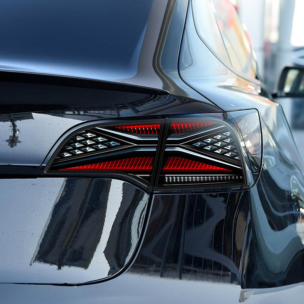 Getönte Rücklichter mit Brems- und Rückfahrlicht für Tesla Model 3/Y