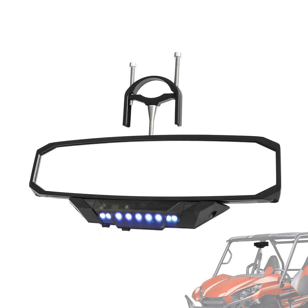 12 UTV Rear View Center Mirror With RGBW Dome Light For 1.5-2 Roll Bar