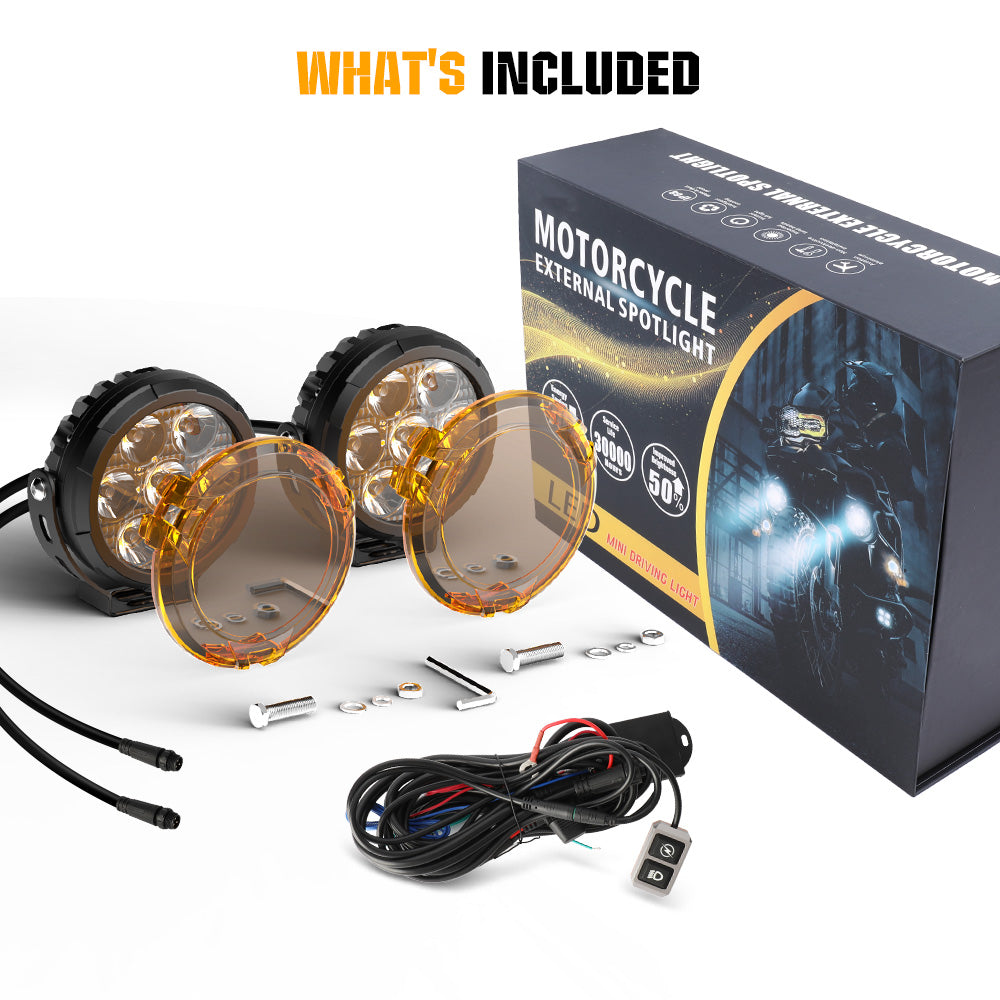 Upgrade 4.5inch D07 Pro Series Motorcycle Lights With Amber Backlight