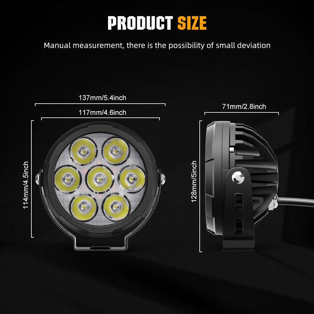 Upgrade 4.5inch D07 Pro Series Motorcycle Lights With Amber Backlight
