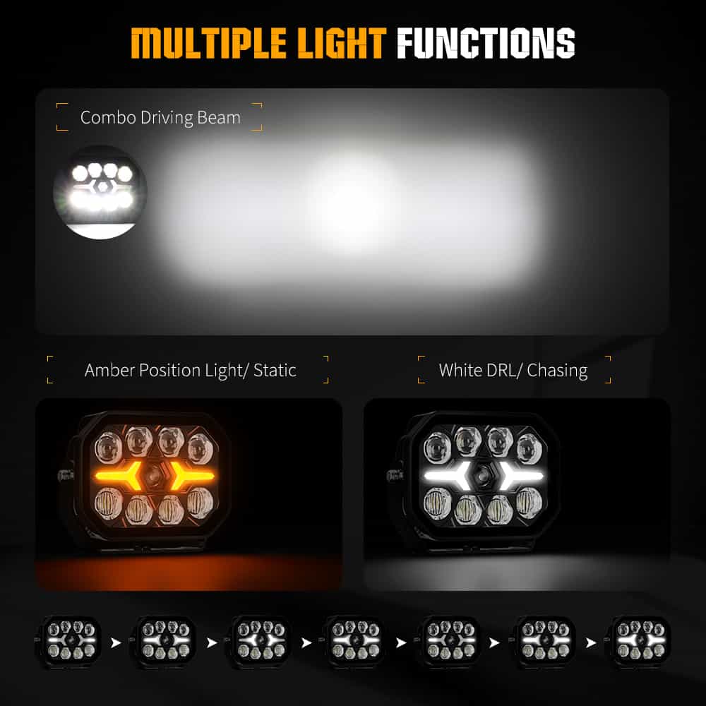 5x7 Zoll Vortex Serie LED Projektor Fahrlicht mit zweifarbiger Tagfahrleuchte