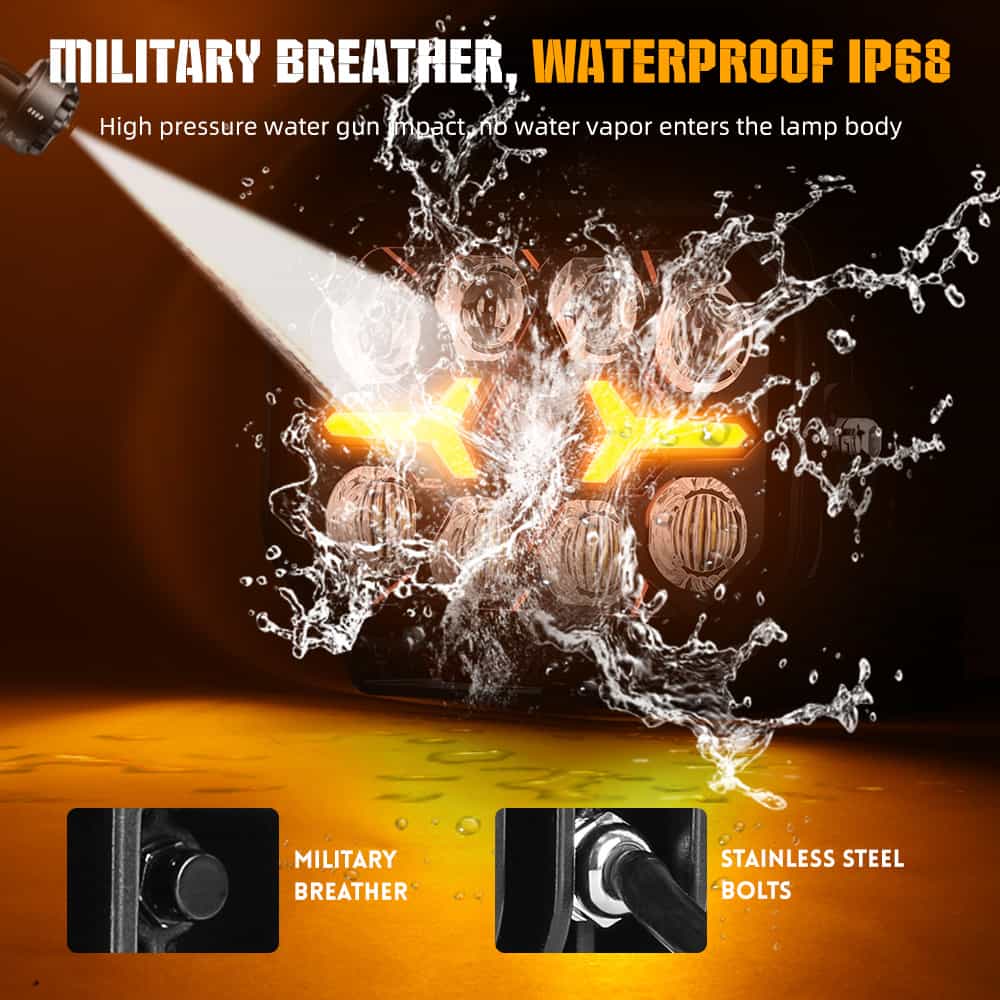 5x7inch Vortex Series LED Projector Driving Light with Dual-Color DRL