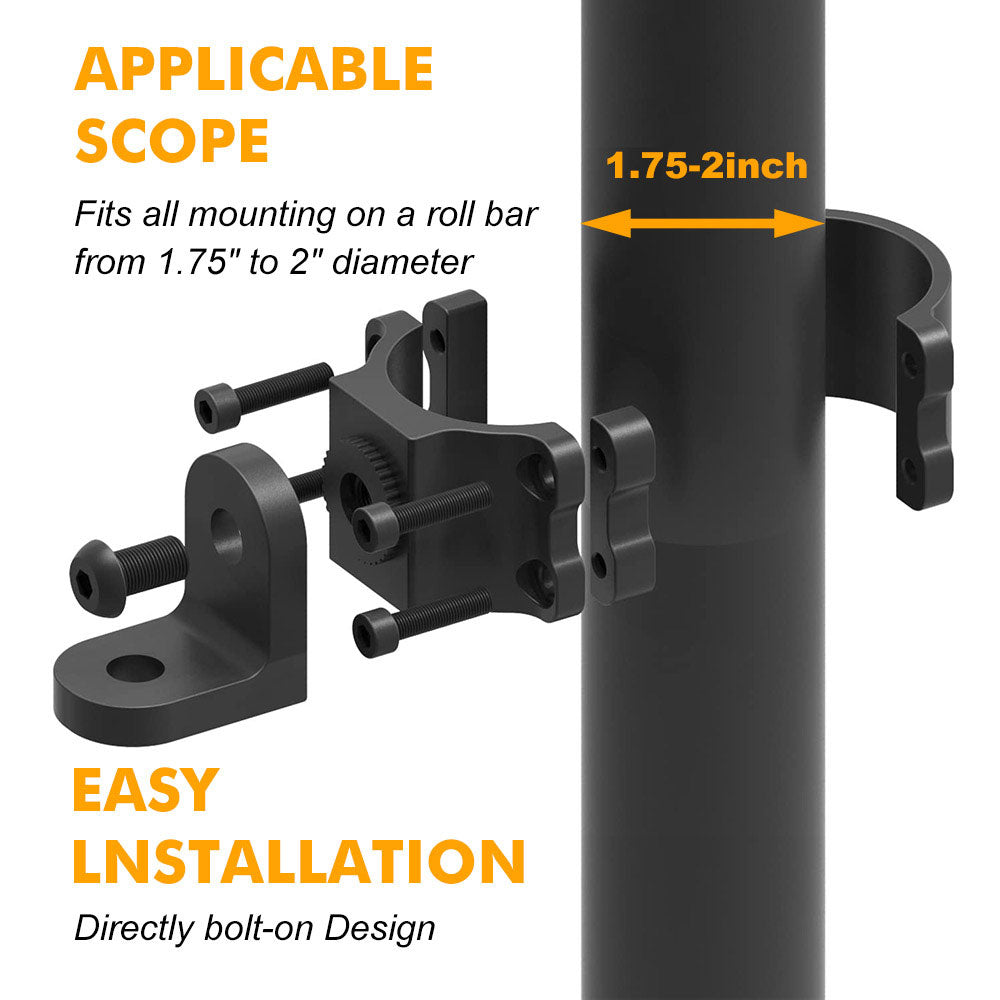 Whip Light Mounting Bracket For 1.75"-2" Roll Cage