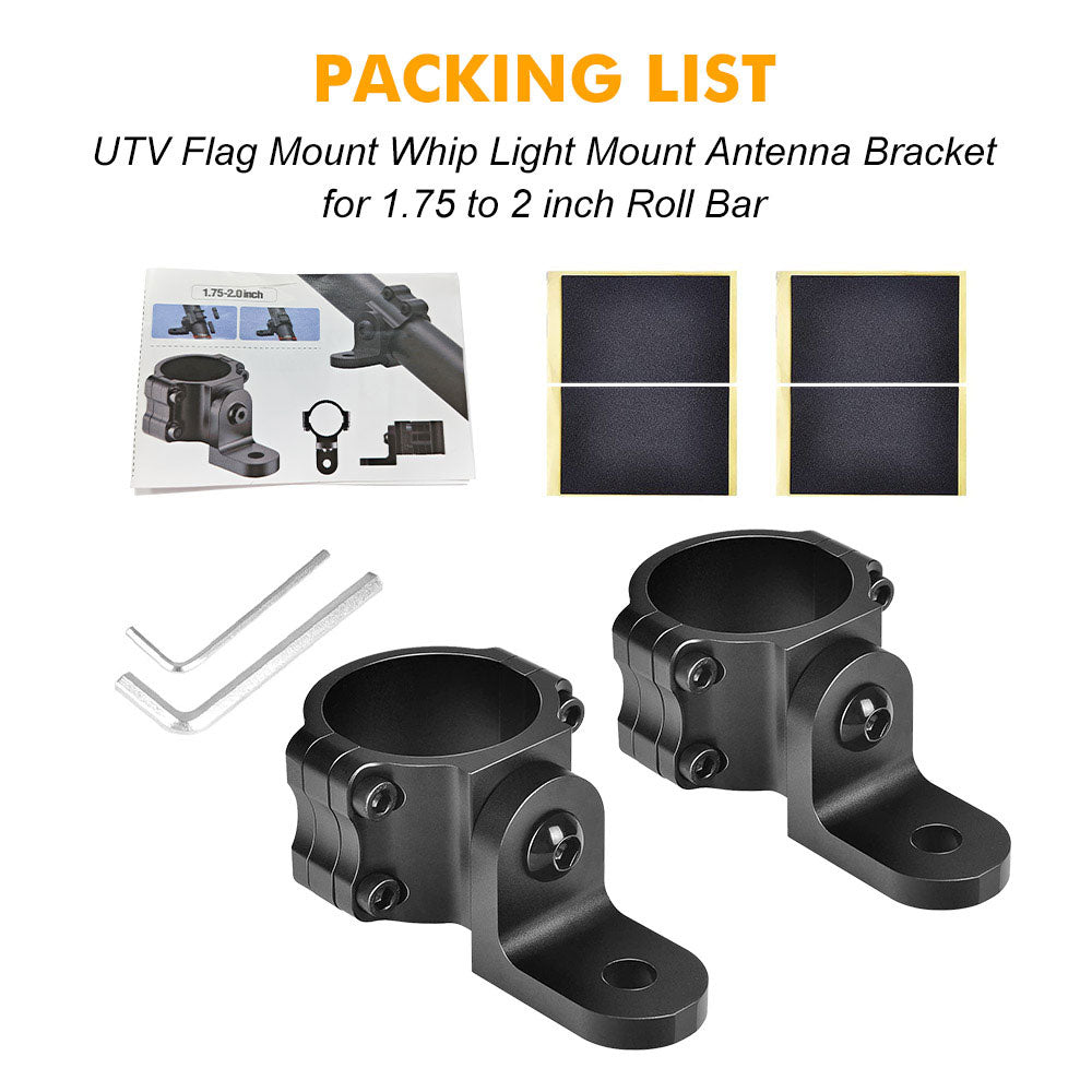 Whip Light Mounting Bracket For 1.75"-2" Roll Cage