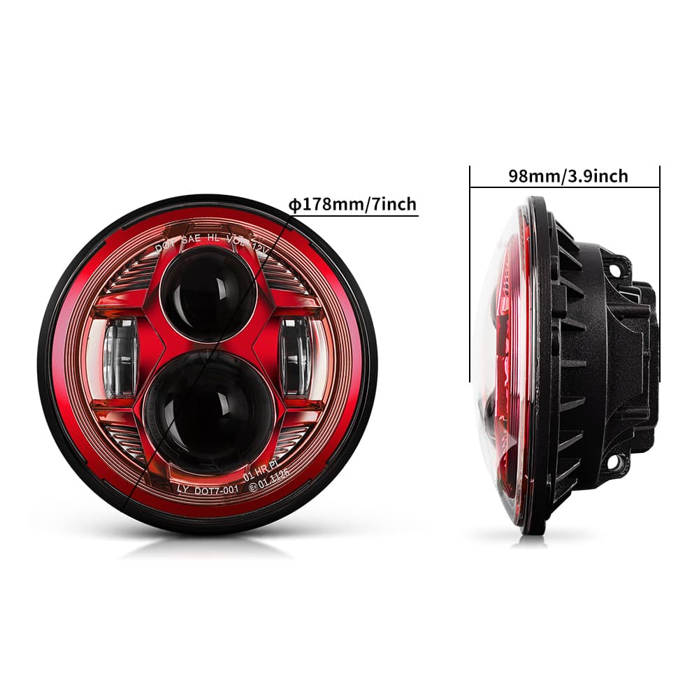 Par de faros redondos sellados de 7 pulgadas con halo para Jeep