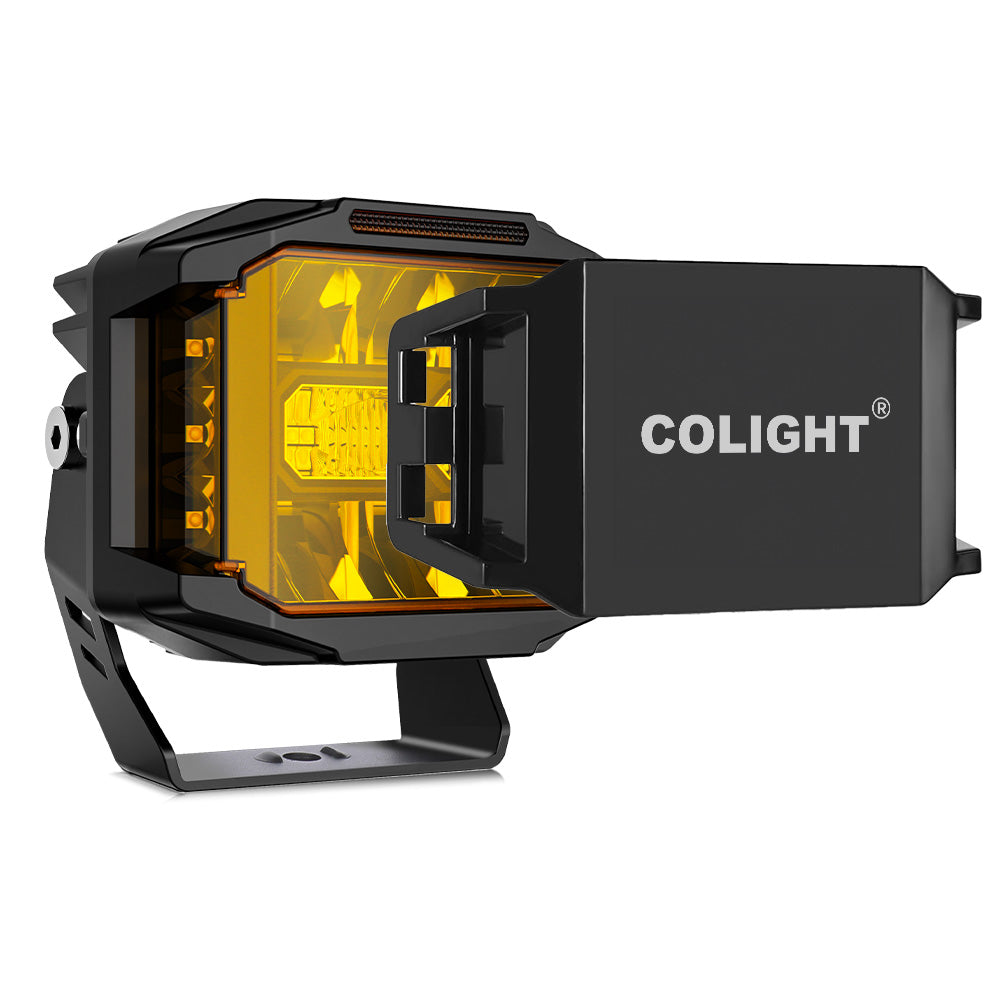 Schutzhülle für 5-Zoll V5 Serie Side Shooter Lichtpods mit DRL-Gelb/Schwarz (Set/2 Stück)