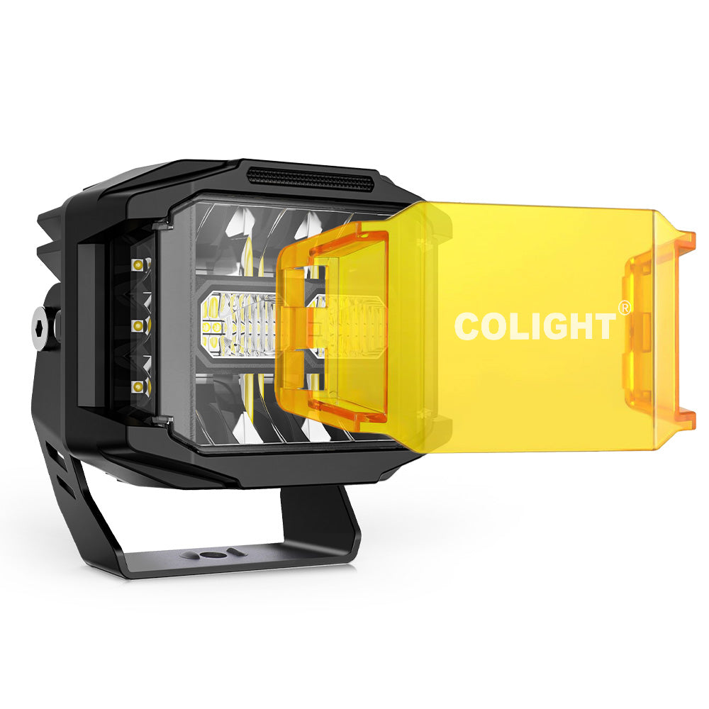 Schutzhülle für 5-Zoll V5 Serie Side Shooter Lichtpods mit DRL-Gelb/Schwarz (Set/2 Stück)