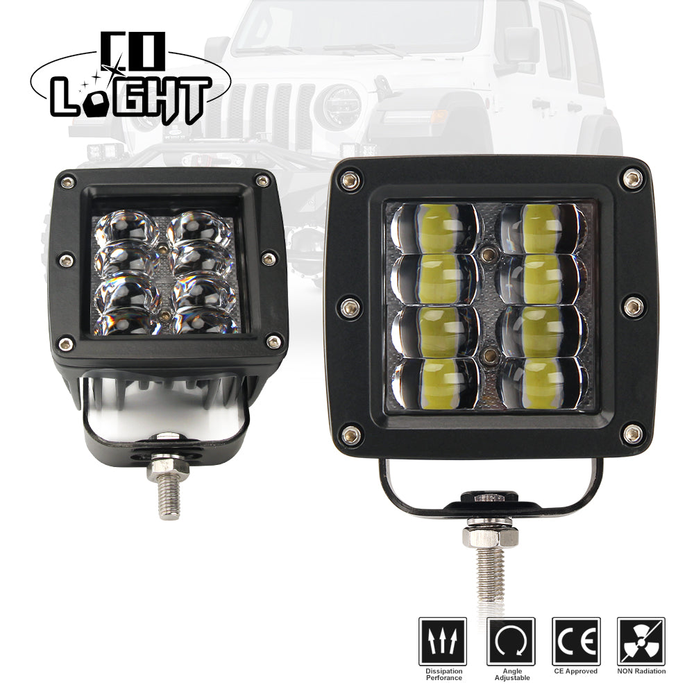 CO LIGHT G4 Série Spot 3 pouces Lumières de fossé / Pilier A - Système 8 LED 24W (paire)