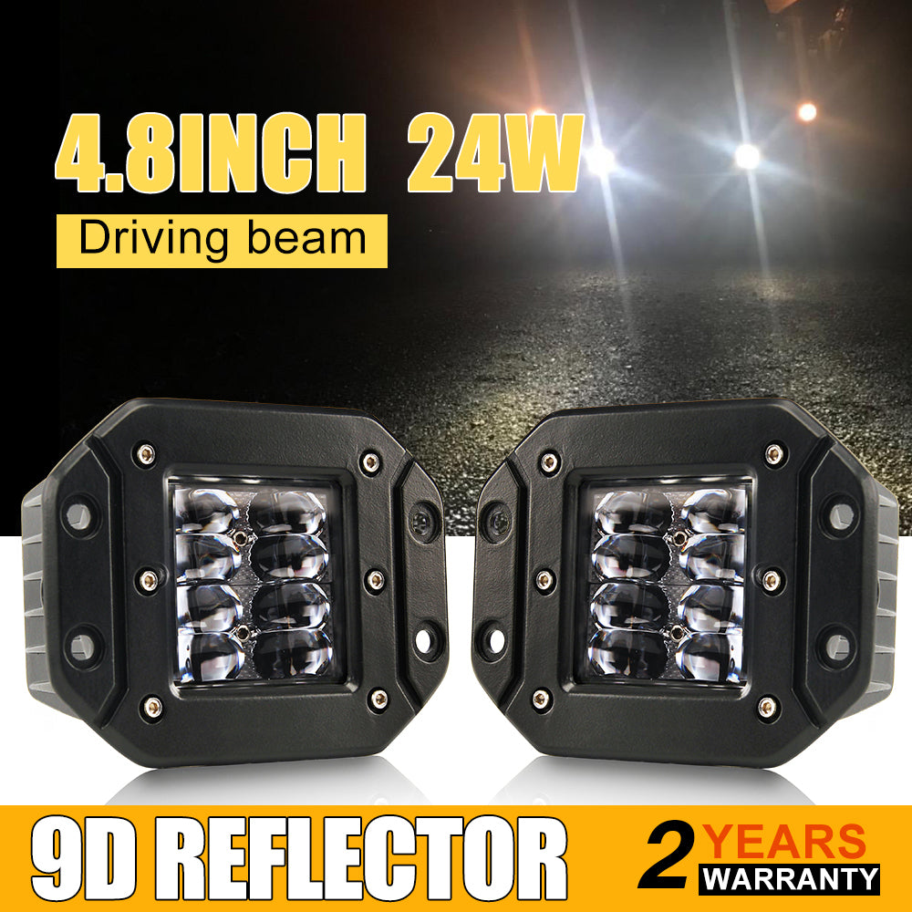 CO LIGHT Série G4 Phares antibrouillard encastrés de 3 pouces - Système à 8 LED 24W