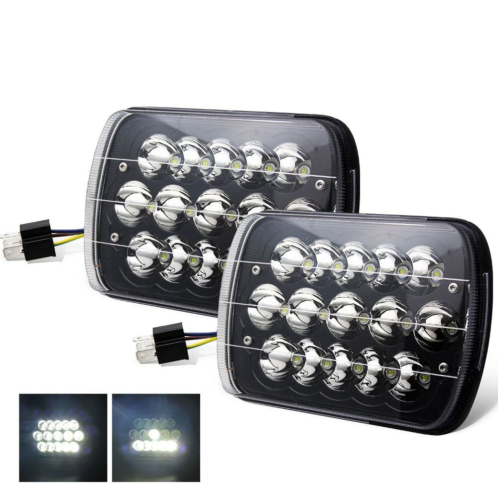 CO LIGHT 5x7 Zoll Rechteckige Fern-/Abblendlicht Dreireihige LED-Schei