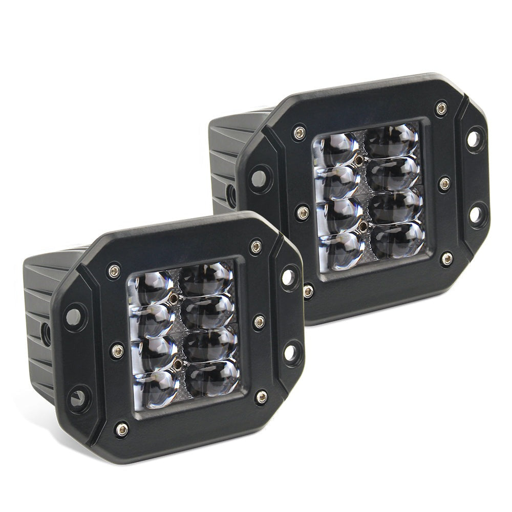 CO LIGHT Série G4 Phares antibrouillard encastrés de 3 pouces - Système à 8 LED 24W