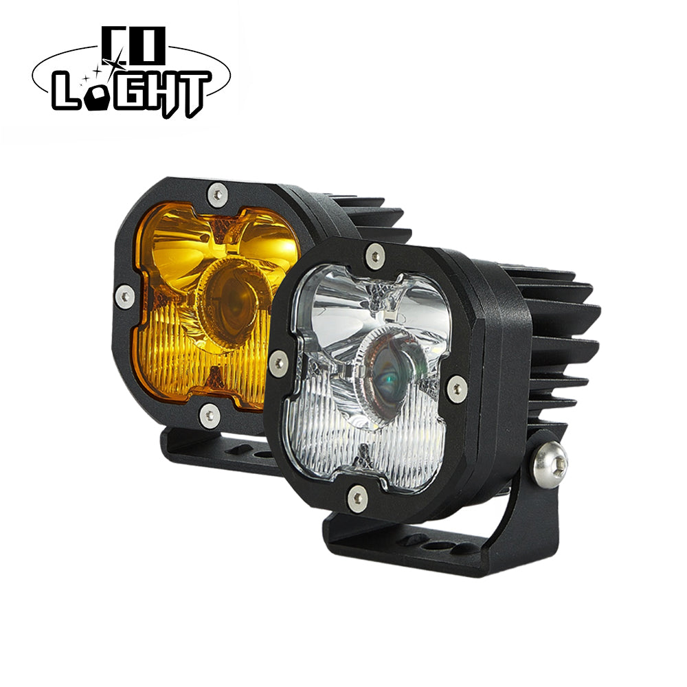 COLIGHT 3 Pouces Carré Feux de Conduite LASER Tout-Terrain, Faisceau Blanc (Ensemble/2pcs)