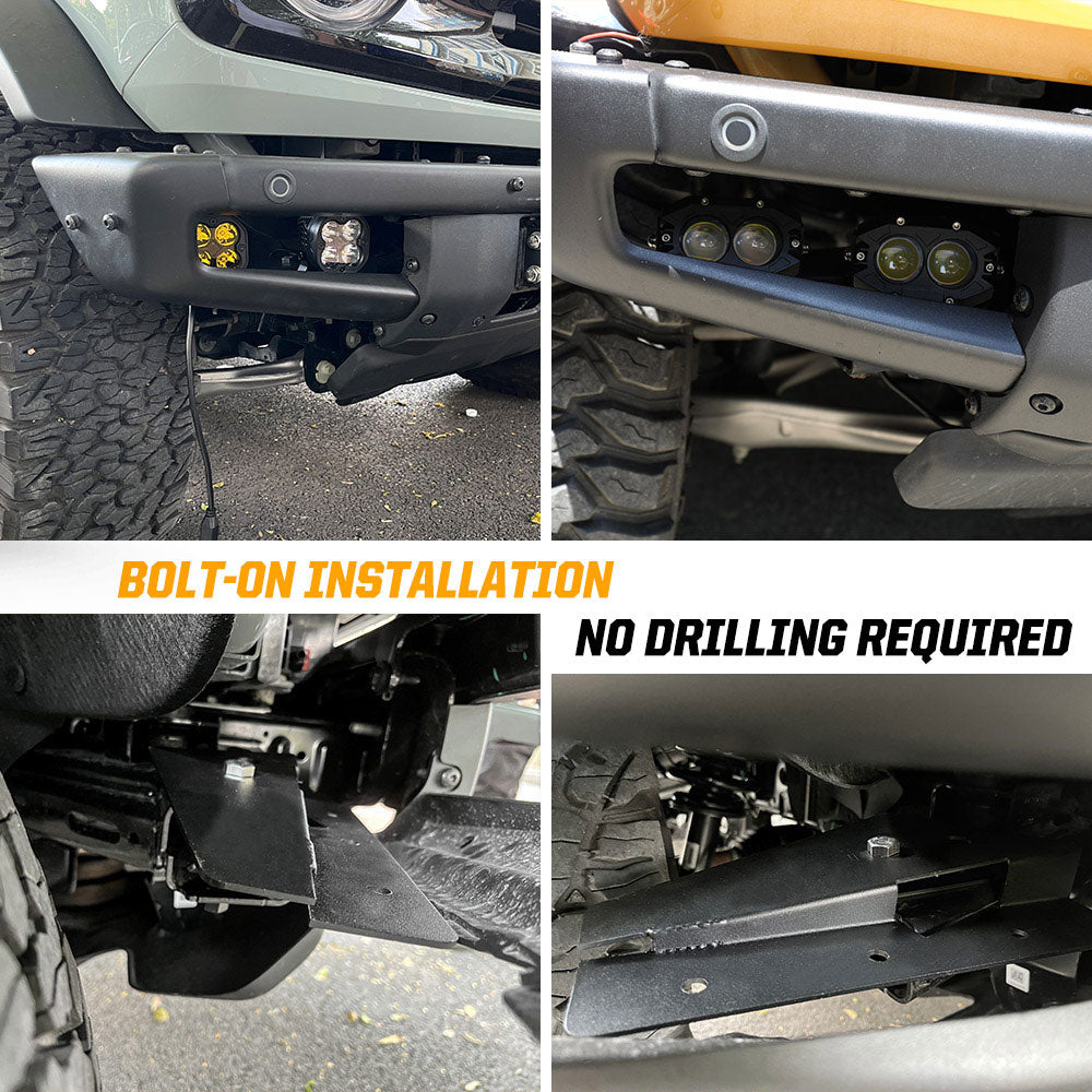 2021-2022 Ford Bronco Front Bumper Fog Lights Mounting Brackets
