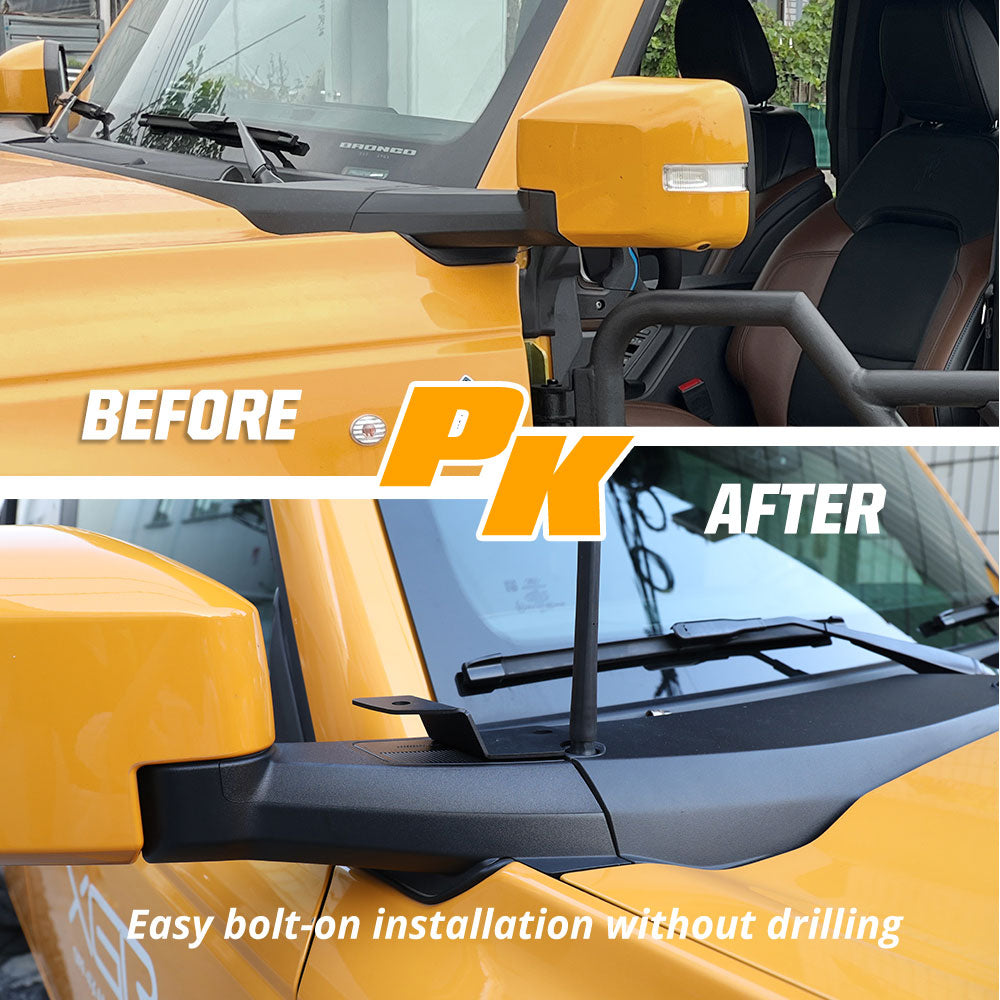 2021-2022 Ford Bronco Single Lamp Hood Hinge Mounting Brackets