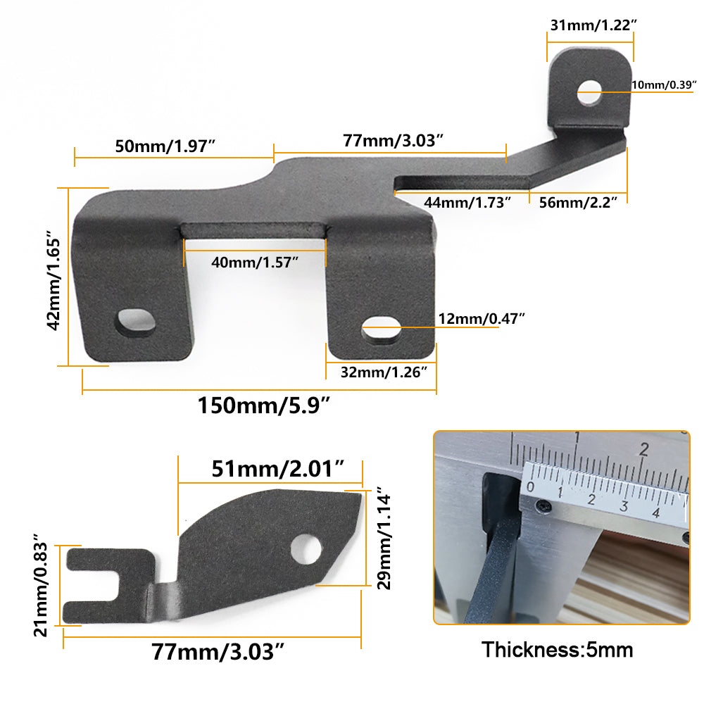 2010-2014 SVT Raptor & 2004-2014 Ford F-150 Hood LED Mounting Brackets