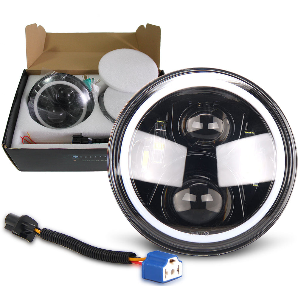 Colight 7" Dual Beam Dual-color DRL LED Headlights