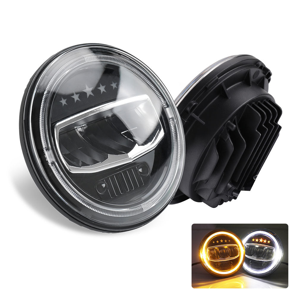 Colight 7" Dual Color DRL Yellow 5-Stars Headlights
