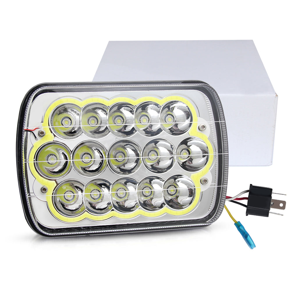 CO LIGHT Phares LED Rectangulaires à Double Faisceau 5x7 Pouces - DRL Colorés (Kit/2pcs)