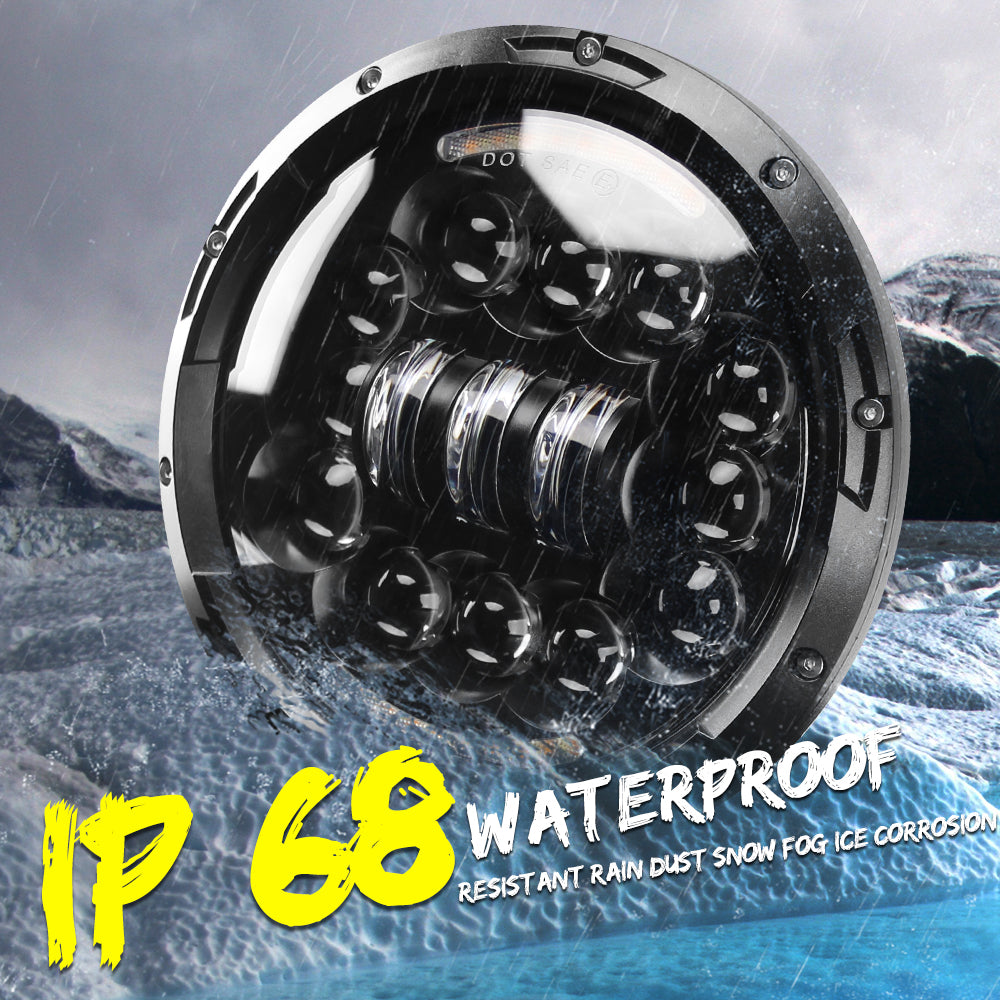 Colight 7 Inch Dual Beam White/Amber DRL Sealed LED Headlight