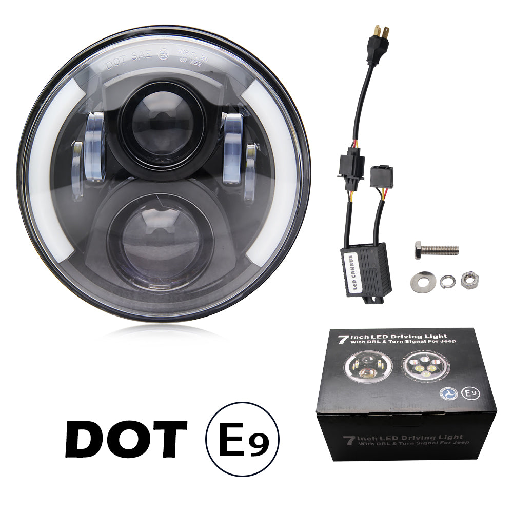 Colight 7" Amber/White DRL Dual Beam LED Headlight