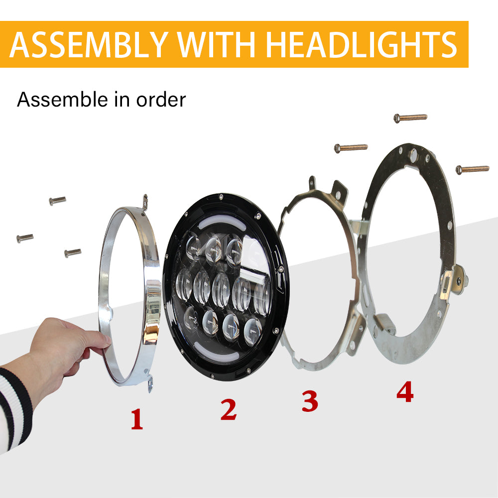 7 Inch Round LED Headlight Mounting Brackets