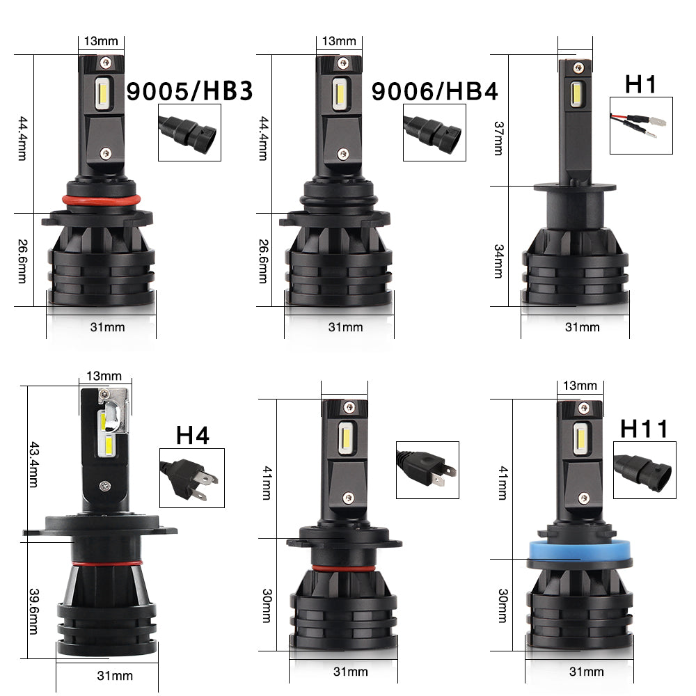 Mini-Größe M2 Lüfter Kühlung LED Scheinwerferlampen (Set/2 Stück)
