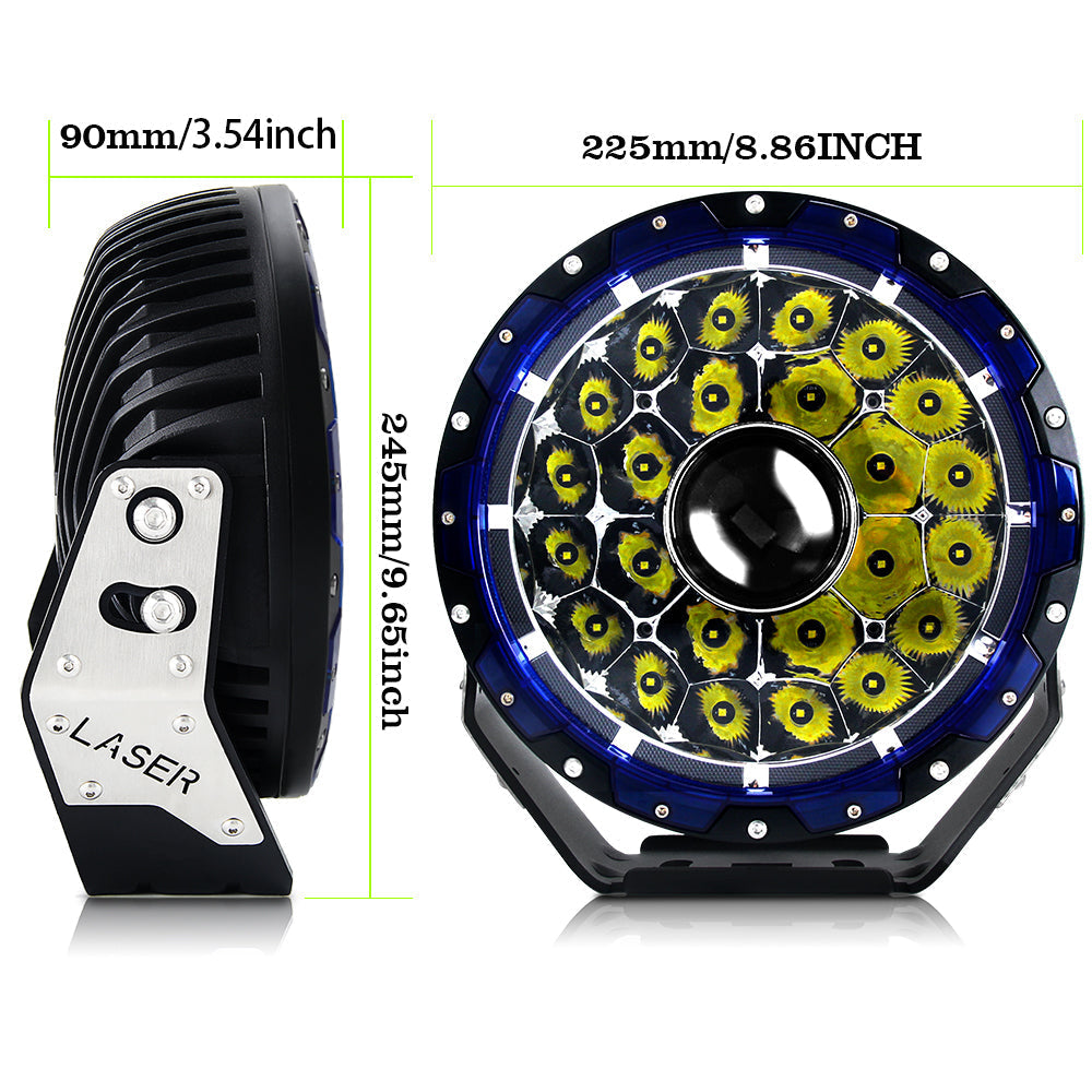 Colight 9 Inch Offroad Laser Driving Lights With 3-Color Daytime Light Rings