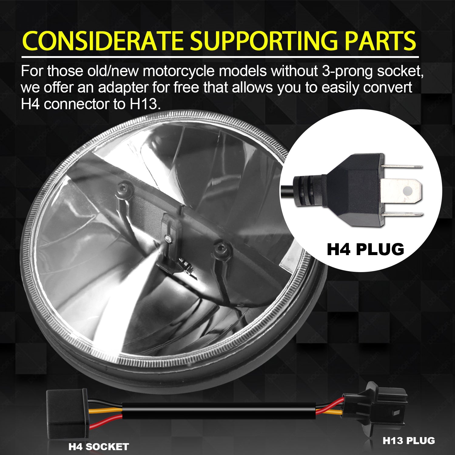 CO LIGHT 7inch Large Reflector Dual Beam Classic LED Headlight