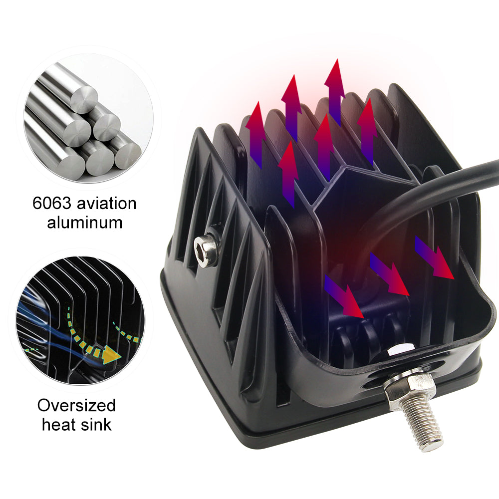 CO LIGHT G4 Série Spot 3 pouces Lumières de fossé / Pilier A - Système 8 LED 24W (paire)