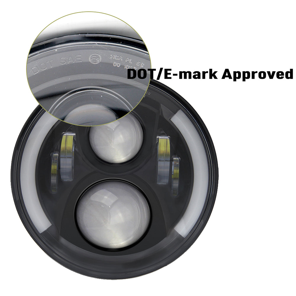 Colight 7" Amber/White DRL Dual Beam LED Headlight