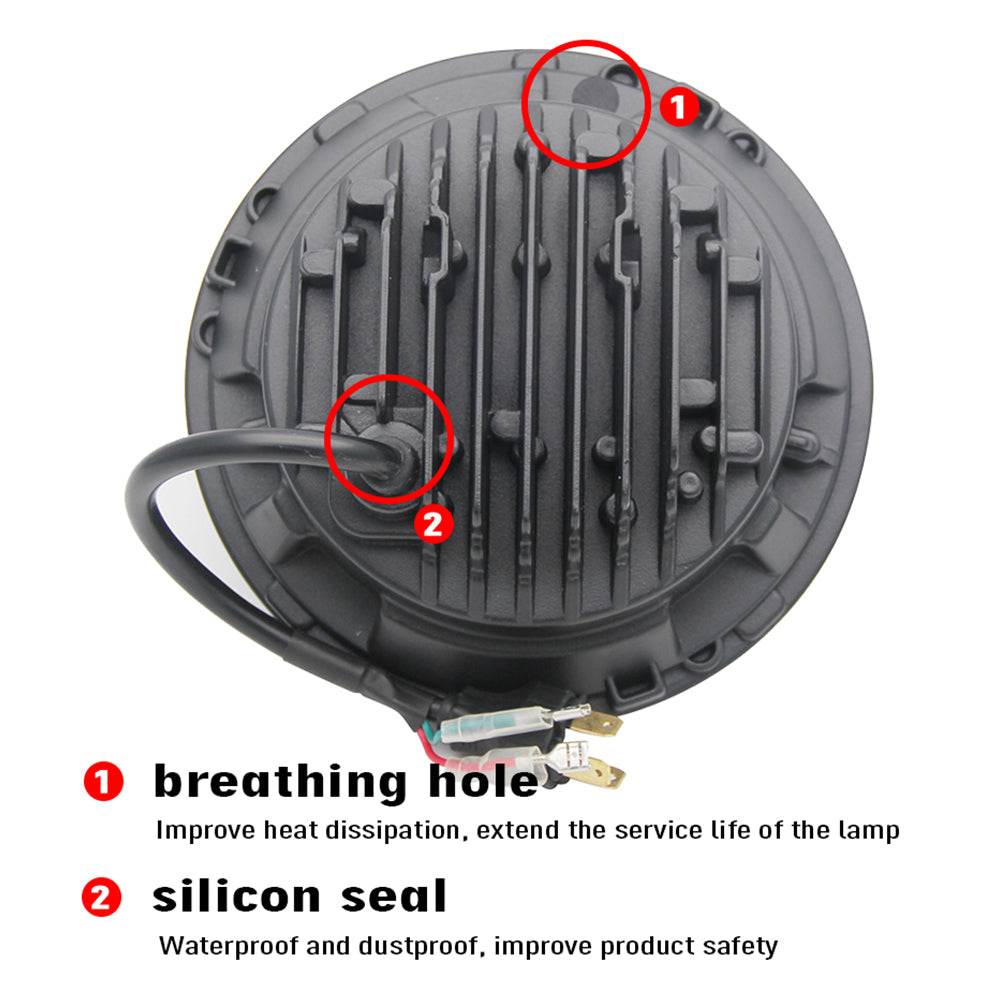 Colight 7" Amber/White DRL Dual Beam LED Headlight