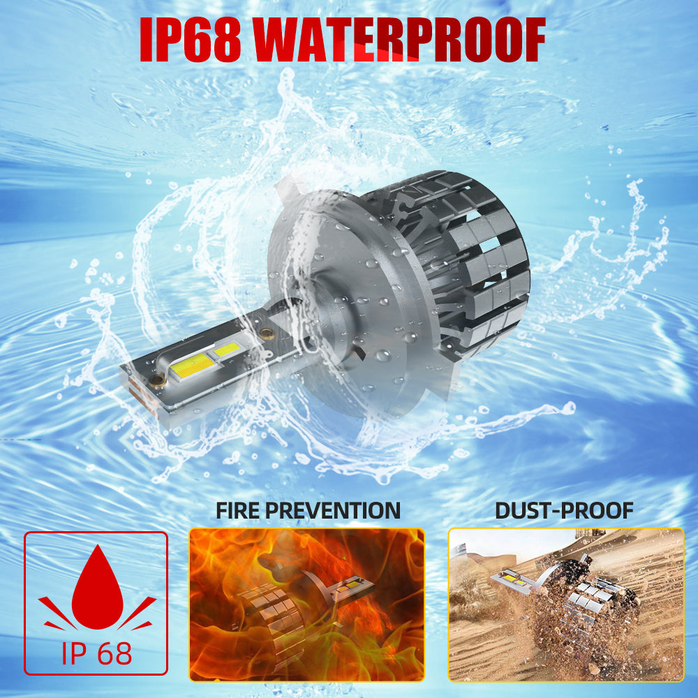 IP 68 rate L7 Series Tri-Color Fan LED Headlight Bulbs