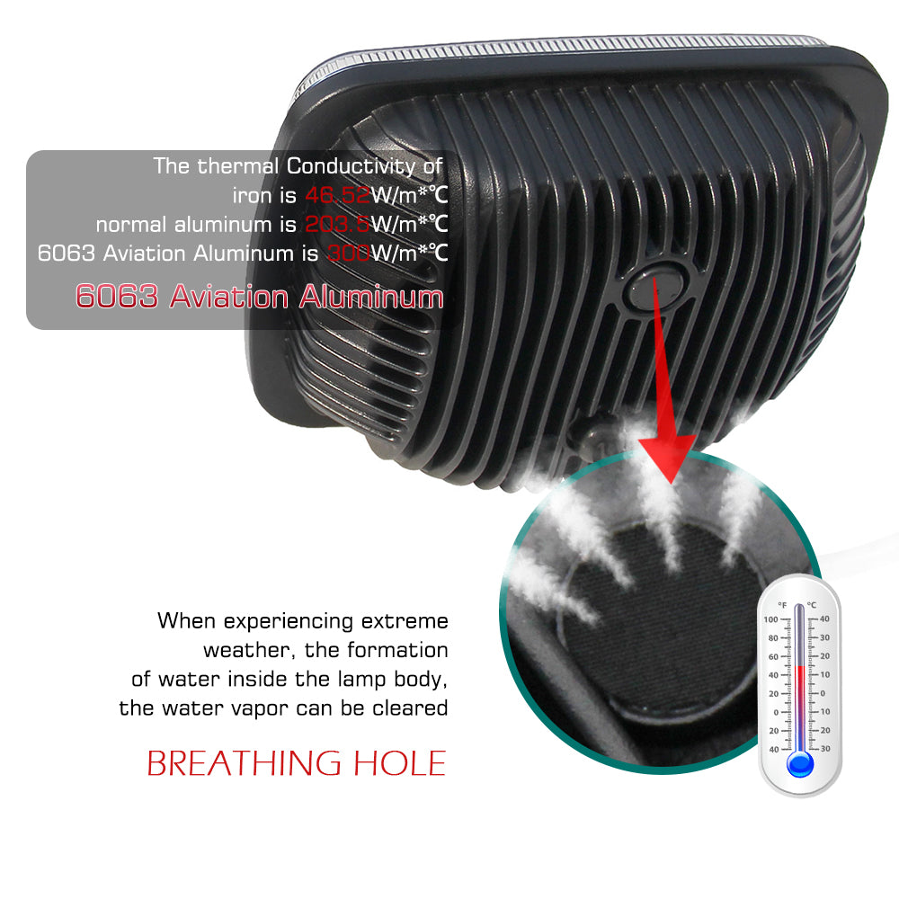 CO LIGHT Faros delanteros reflectores cuadrados de doble haz de 5x7 pulgadas - Barra de luz DRL (Kit/2 piezas)