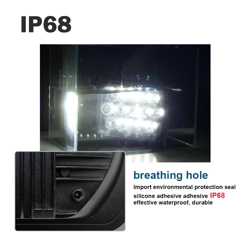 CO LIGHT Phares LED Rectangulaires à Double Faisceau 5x7 Pouces - DRL Colorés (Kit/2pcs)