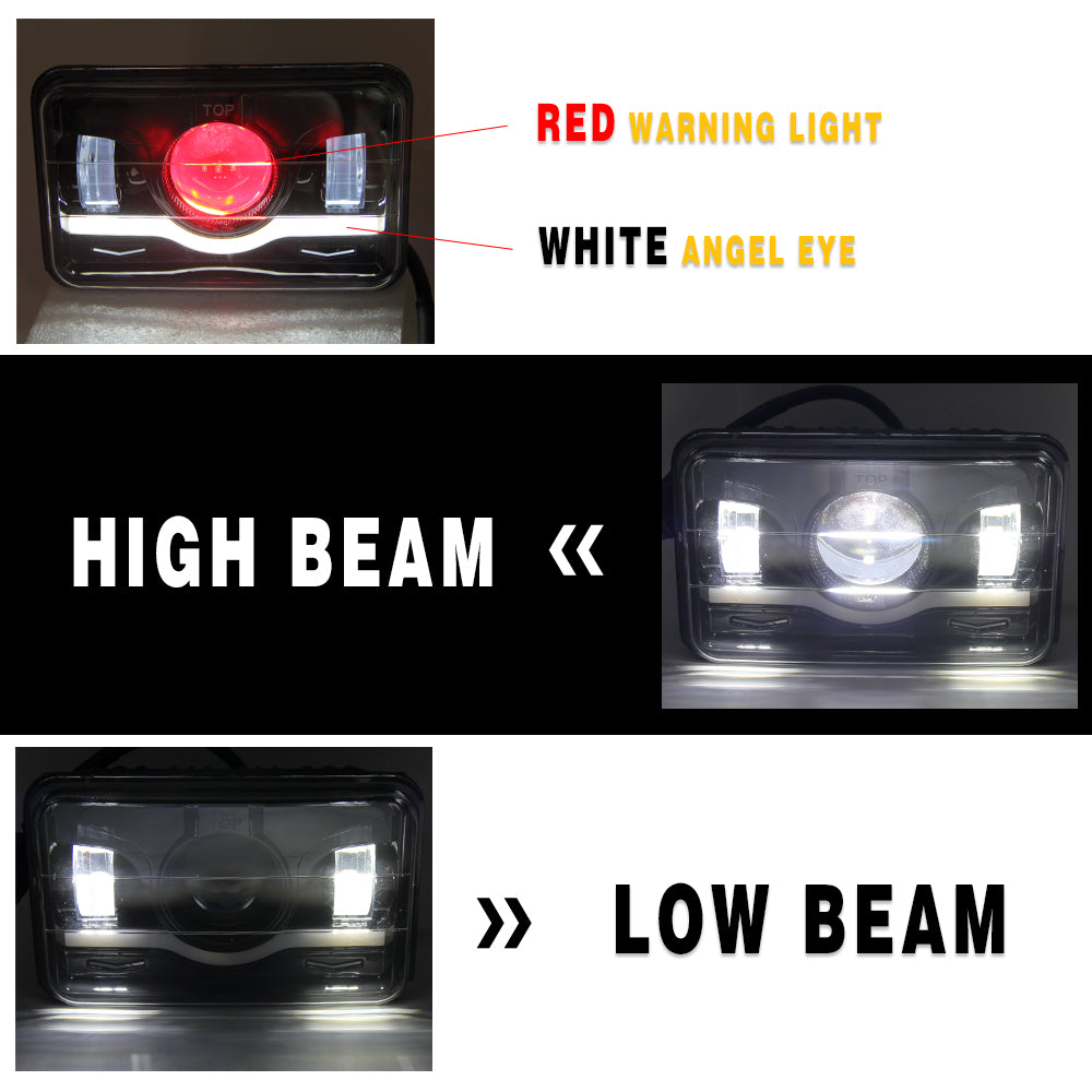 Nuevo en Colight Faros delanteros cuadrados de doble haz de 4x6 pulgadas - DRL/luces de advertencia (Kit/2 piezas)