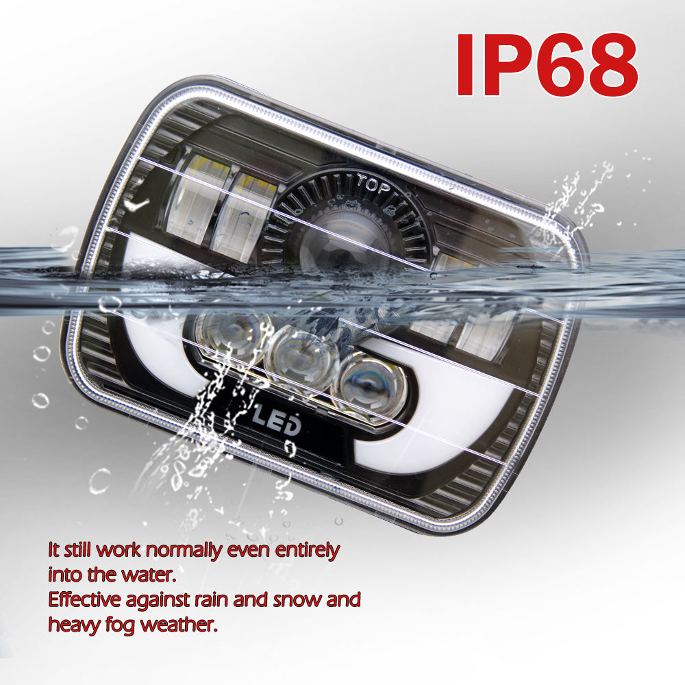 CO LIGHT 5x7 Pouces Carré Double Faisceau Phares - DRL/Clignotant (Kit/2pcs)