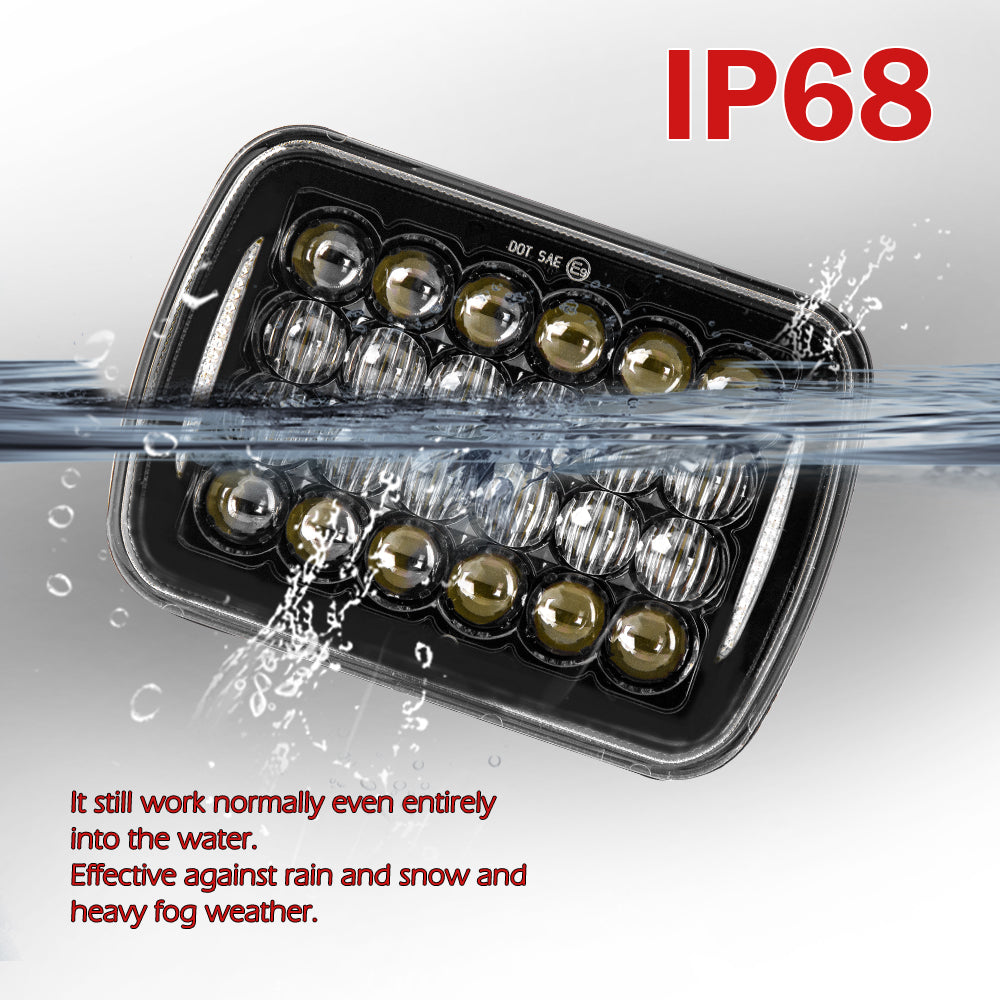 CO LIGHT 5x7 pulgadas Rectangular 5D Lente Faros delanteros de doble haz - Laterales DRL (Kit/2pcs)