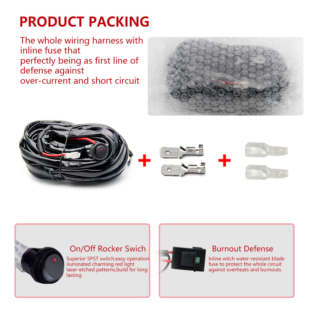 Normal H Connector 3M Wire Harness For Light Bar