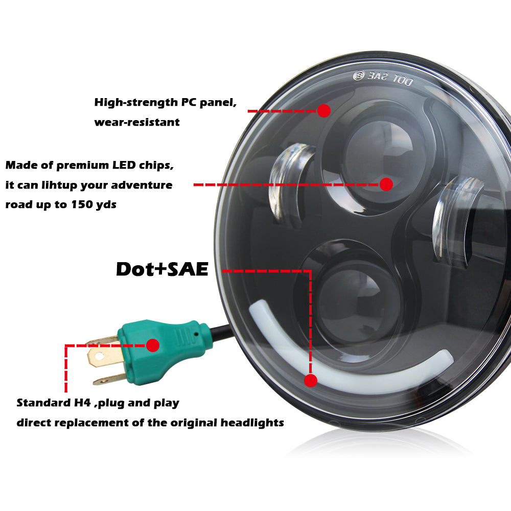 CO LIGHT 5.75" Phare LED Hi-Lo Beam avec DRL