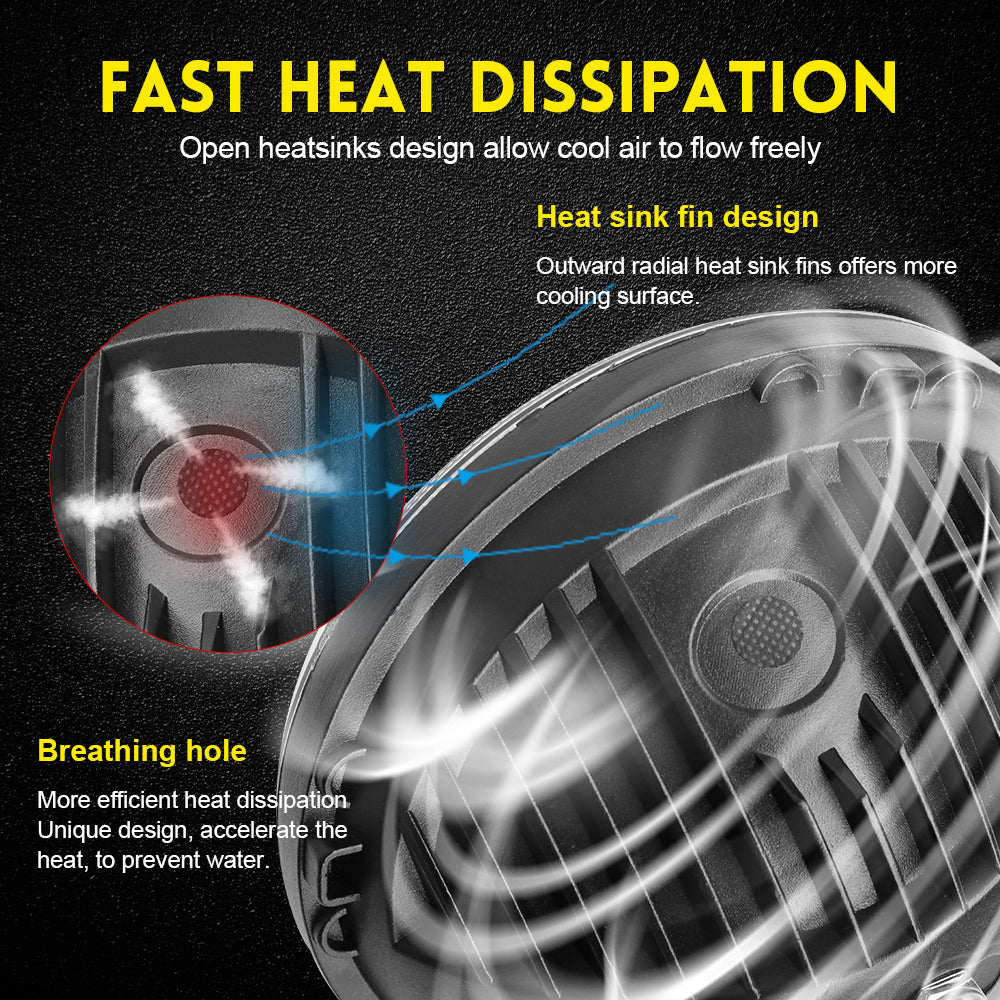 Colight 7 Inch Dual Beam Amber/White DRL Classic Headlight